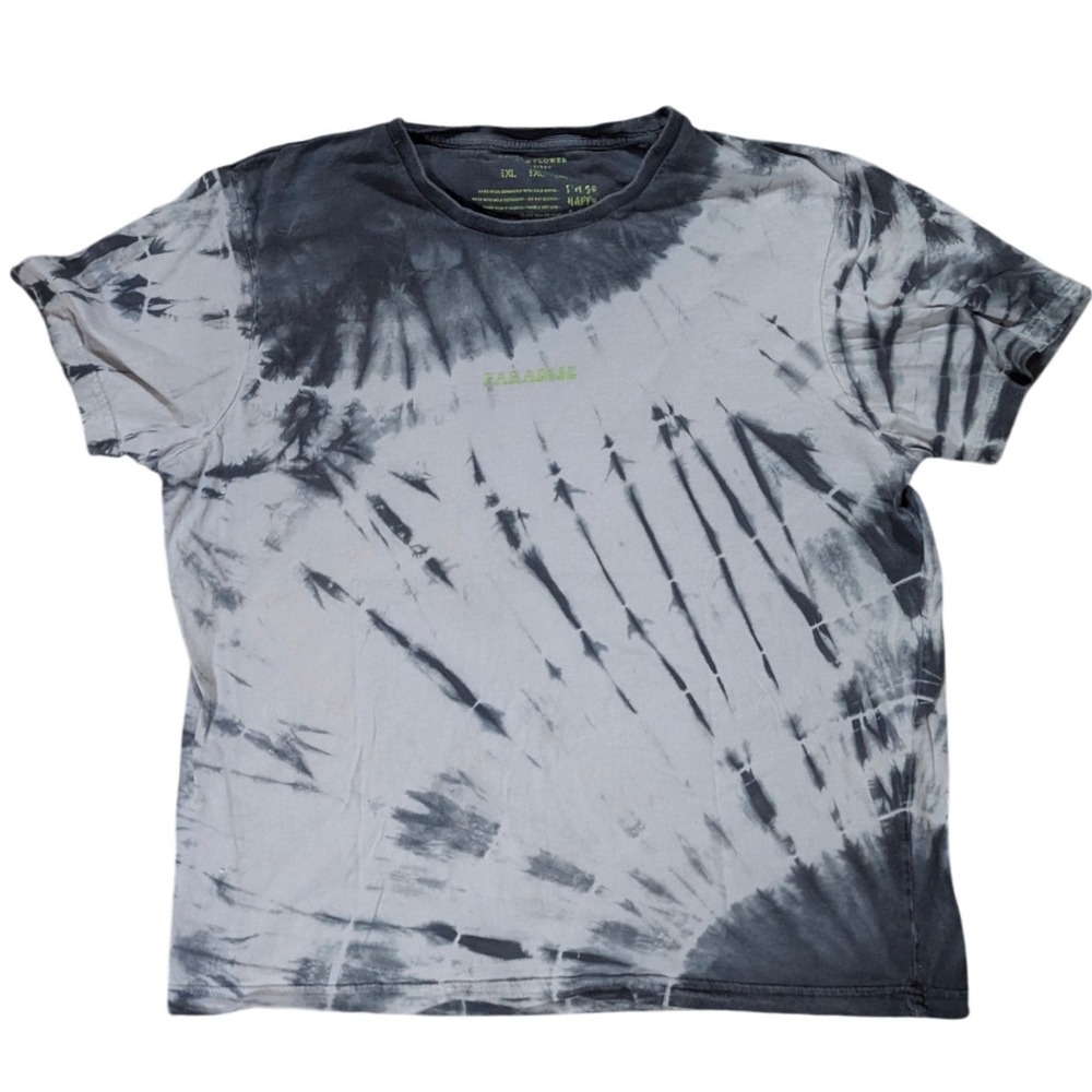 Denim & Flower T-Shirt Women XL Grey Black Tie Dye‎ Paradise Paradise 90s Grunge
